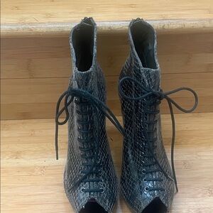 Stylish Black Lace-Up Ankle Boots